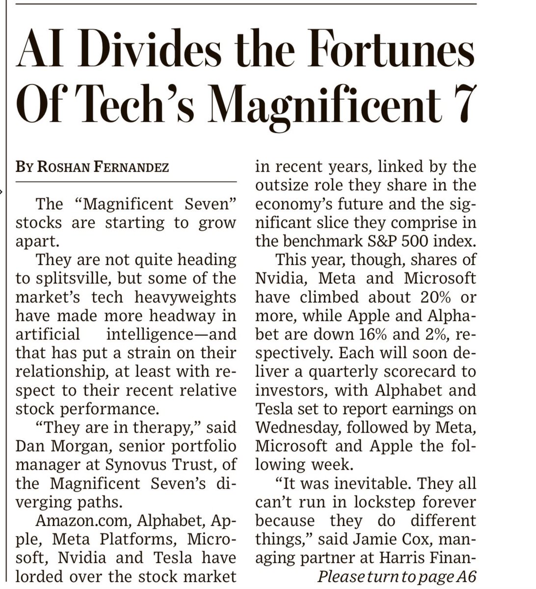 adamdigital's tweet image. While Apple and Alphabet have lagged, Meta—the company that once bet big on the metaverse—is up 20%, thanks to AI. @WSJ
