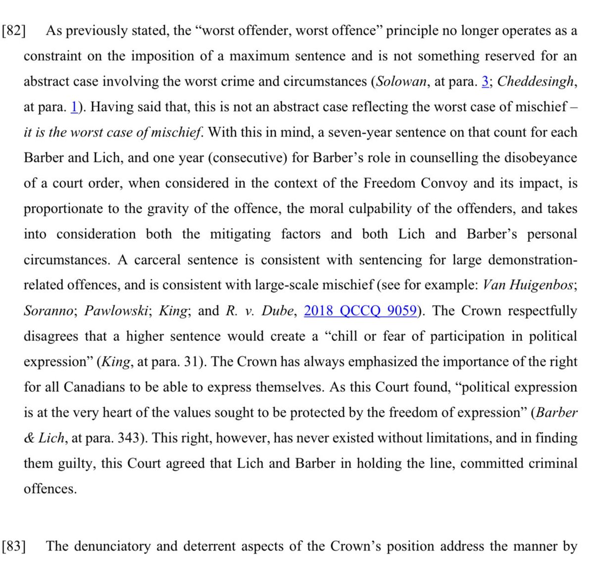 LichTamara's tweet image. Late yesterday afternoon I received a copy of the Crown’s materials for our upcoming sentencing hearing and can confirm they are seeking a seven year prison sentence for me and an additional year for Chris.