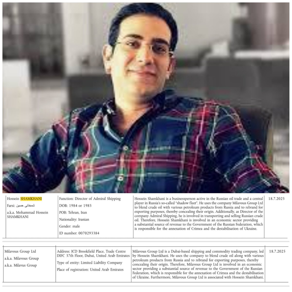 __mojtaba___'s tweet image. حسین شمخانی سلطان قاچاق نفت ملت ایران تحریم شد.
یکی از سرشاخه های کاسبی تحریم بقیمت خون ملت ایران