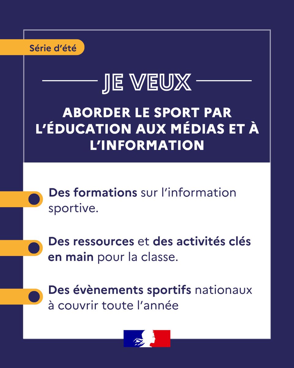 LeCLEMI's tweet image. 🏅 Le sport est partout dans les pratiques informationnelles : commentaires de match, clips sur les réseaux sociaux, podcast d'athlètes... C'est un terrain idéal pour parler de sources, de construction de l’info et des coulisses médiatiques.
👉 clemi.fr/les-objectifs/…
