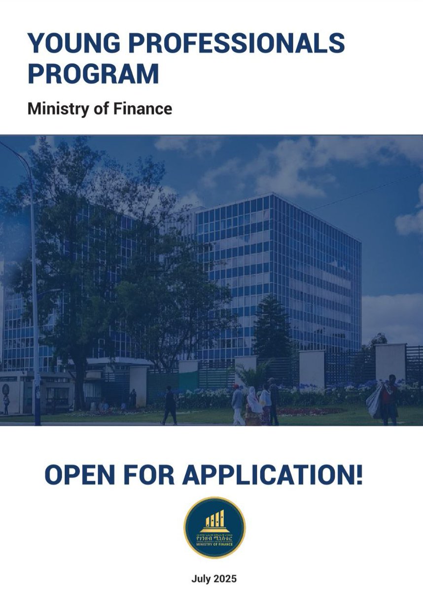 MoF_Ethiopia's tweet image. 🚨 Applications Open!
Join @MoF_Ethiopia’s Young Professionals Program 2025 🇪🇹
📍A.A | ⏳ 2 yr | 💼Competitive salary
🎓 For recent grads passionate about public finance & economic reform
🔗Apply now forms.cloud.microsoft/r/UYjuNN3ZjP
🔗mofed.gov.et/media/filer_pu…
🗓️ Deadline: August 4, 2025