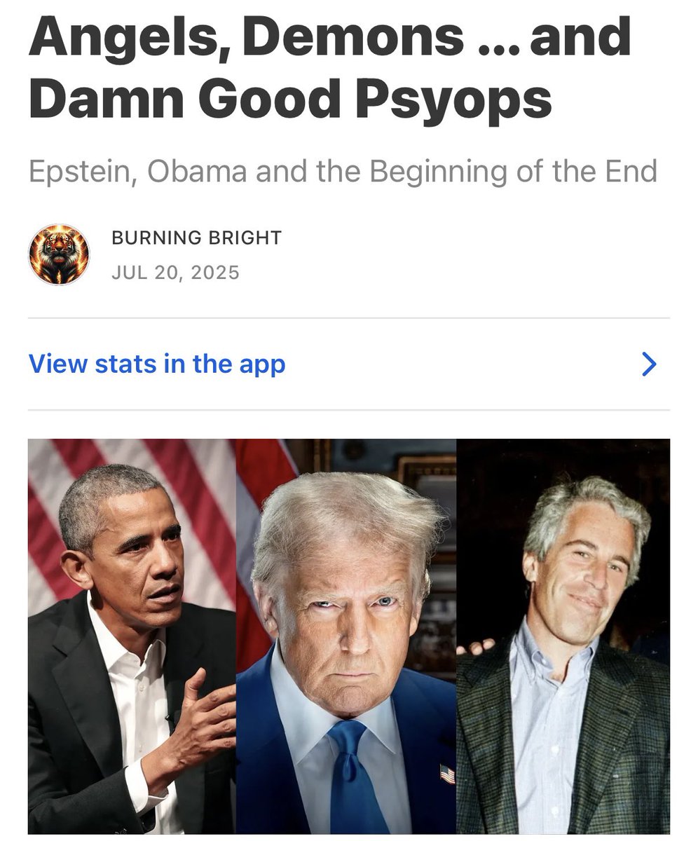 reBurningBright's tweet image. From Epstein to Obama, the door of doors has been opened in the Collective American Mind … and it’s not patriots who are nervous.
So, what does this convergence signal about the current nature of the Info War battlespace?
Read my latest free on Burning Bright.
Link in bio.