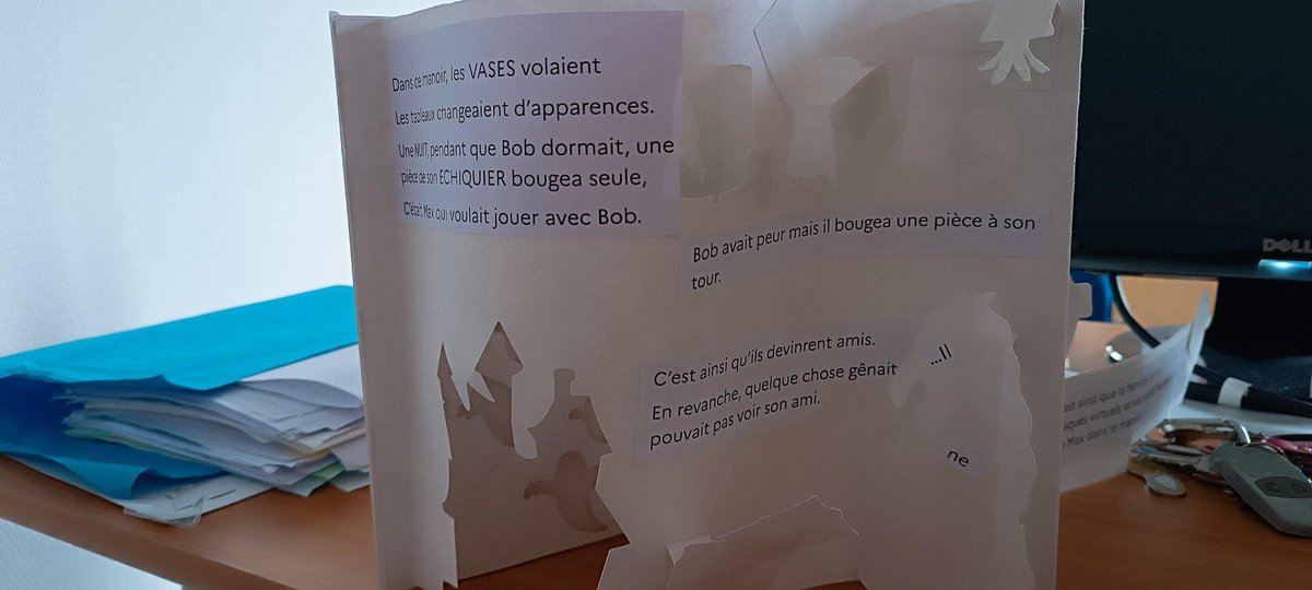 fablabalecole's tweet image. À l’école primaire de Commeny (95), les élèves de CE1-CE2 ont conçu un livre pop-up mêlant écriture, illustration et fabrication numérique. 
Avec la découpeuse vinyle, ils ont donné vie à leurs histoires ! 
 #FabLabalEcole
@Canope_DTIDF 
@reseau_canope 
@JMayzaud 
@ElisePlanche