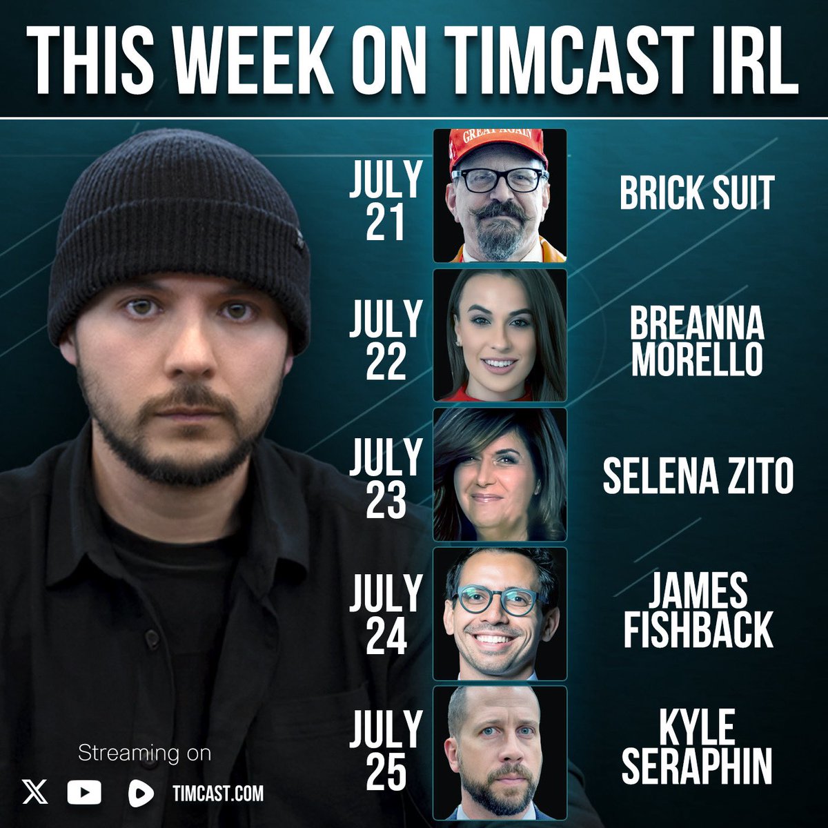 TimcastNews's tweet image. THIS WEEK ON TIMCAST IRL
@Brick_Suit @BreannaMorello @ZitoSalena @j_fishback @KyleSeraphin