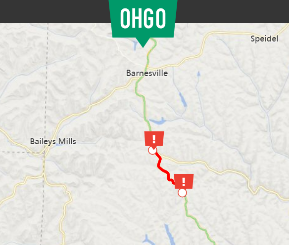 ODOT_EasternOH's tweet image. BELMONT COUNTY: State Route 800 is closed between Barnesville and Somerton due to a crash. The estimated time of reopening is
unknown at this time.
For updates, visit ohgo.com/se-ohio?lt=39.…