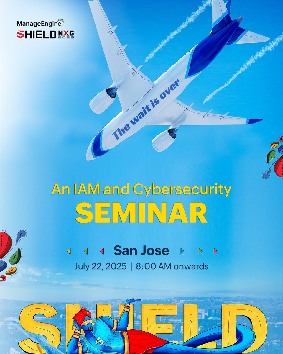 ManageEngineIAM's tweet image. Dear people of San Jose,  we’ve bypassed the waiting screen.
It’s time for #ShieldNXG2025.
