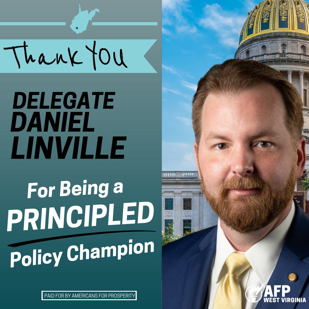 AFPWV's tweet image. 🚨 Del. Daniel Linville wants every kid in West Virginia to have access to the right education for them. That’s why he fought to expand the Hope Scholarship, empowering EVERY family in the Mountain State to make sure their child’s unique educational needs are met.