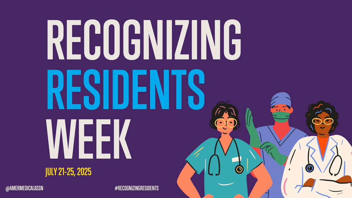 AmerMedicalAssn's tweet image. Medical #Residents: We see you, we appreciate you, and we’re here to help you thrive. This week is all about YOU—your dedication, hard work, and passion for patient care. Join us in #RecognizingResidents, this week and every week. Access resources to help you succeed during…