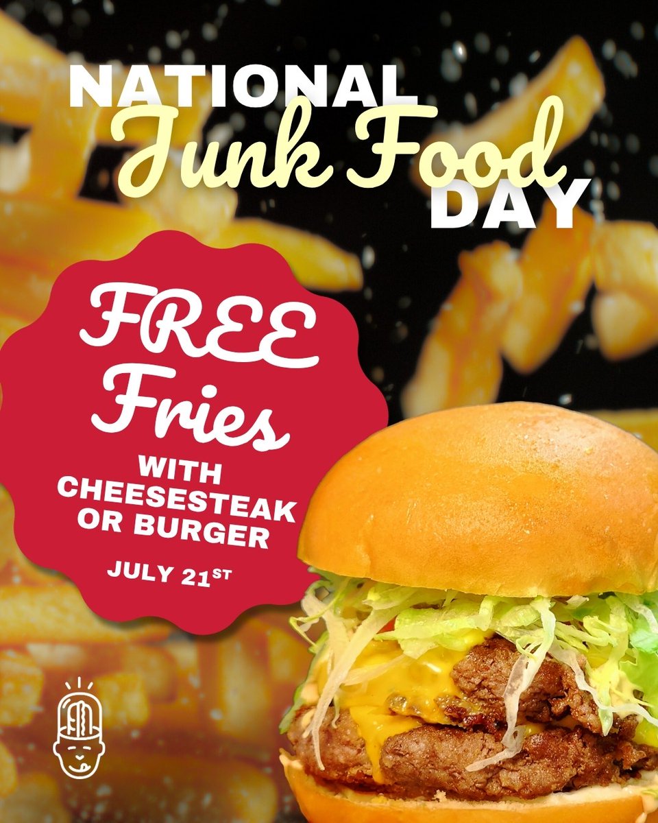 🎉 It’s #NationalJunkFoodDay, and we’re celebrating it in the best way possible… FREE FRIES! 🍟
Today only, #FreeFries with any burger or cheesesteak purchase. 🍔
🔥 Crispy. Golden. Seasoned to Perfection.

#DCFoodies #TaylorGourmet