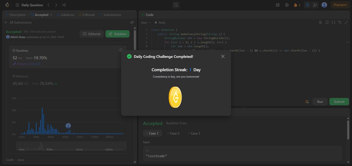nikhilshaw575's tweet image. Used #StringBuilder to solve today&apos;s problem 
@LeetCode 
#LeetCode