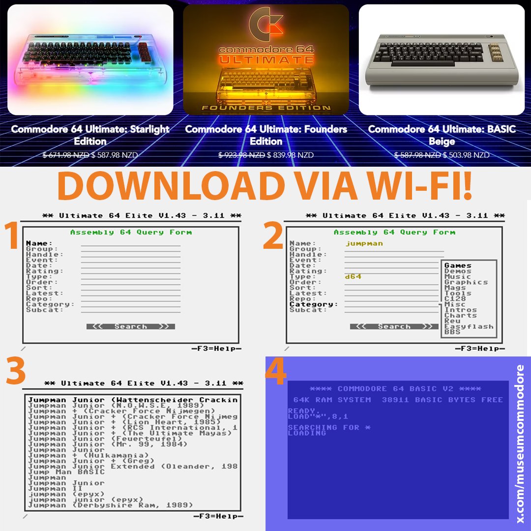 MuseumCommodore's tweet image. Is the new Commodore 64 Ultimate worth the money? You decide...

A feature of the Commodore 64 Ultimate that isn't really talked about... but is it's BIGGEST selling point... is the ability to 'download' games onto your C64 without having to use a PC!!!

That's right, the…