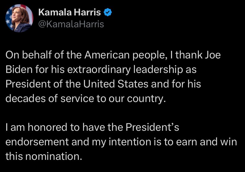 archivekamala's tweet image. One year ago today, President Biden dropped out of the race and endorsed Vice President Harris as the nominee of the Democratic Party.