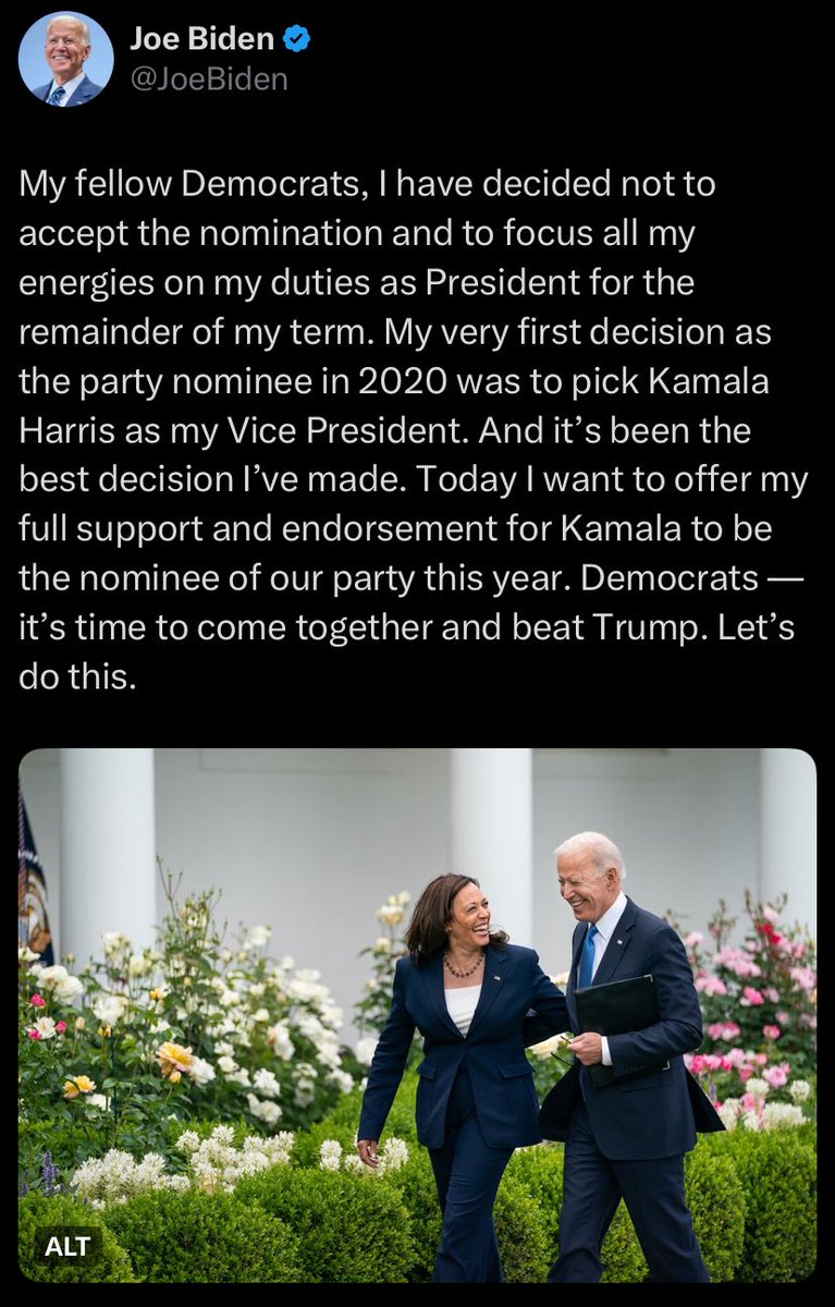archivekamala's tweet image. One year ago today, President Biden dropped out of the race and endorsed Vice President Harris as the nominee of the Democratic Party.