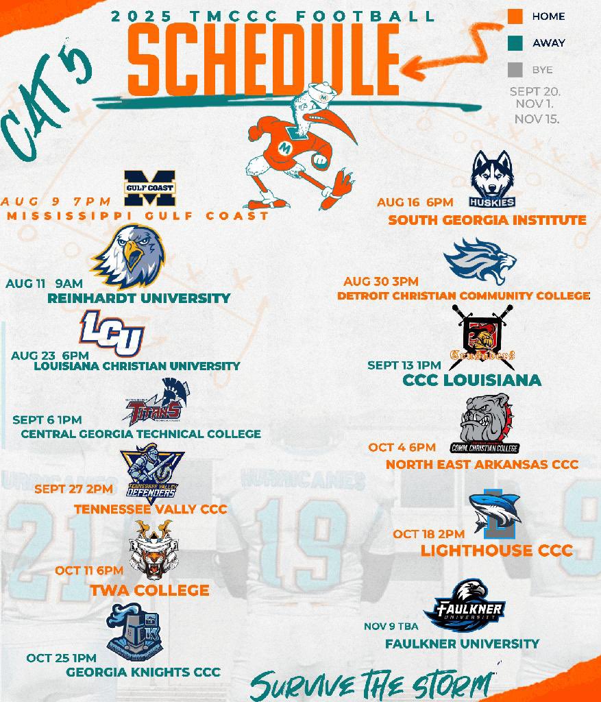 TMCCCOLLEGE's tweet image. 🌪️ 🏈| Countin&apos; down the days! 📉

TMCCC Football Schedule Release 

#ICAA #228Canes #PlantYourFlag🚩