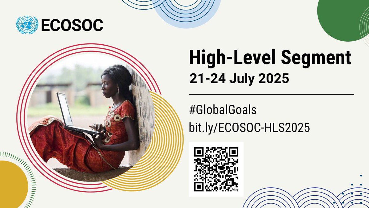 With just 5 years left to 2030, <a href="/UNECOSOC/">UN ECOSOC President</a> convenes its High-level Segment to:

🌎Brainstorm achieving a stronger &amp; more effective multilateral system

📃Negotiate on the ministerial declaration

🤝Leave no one behind

ecosoc.un.org/en/events/2025… #GlobalGoals #SDGs #2030Agenda