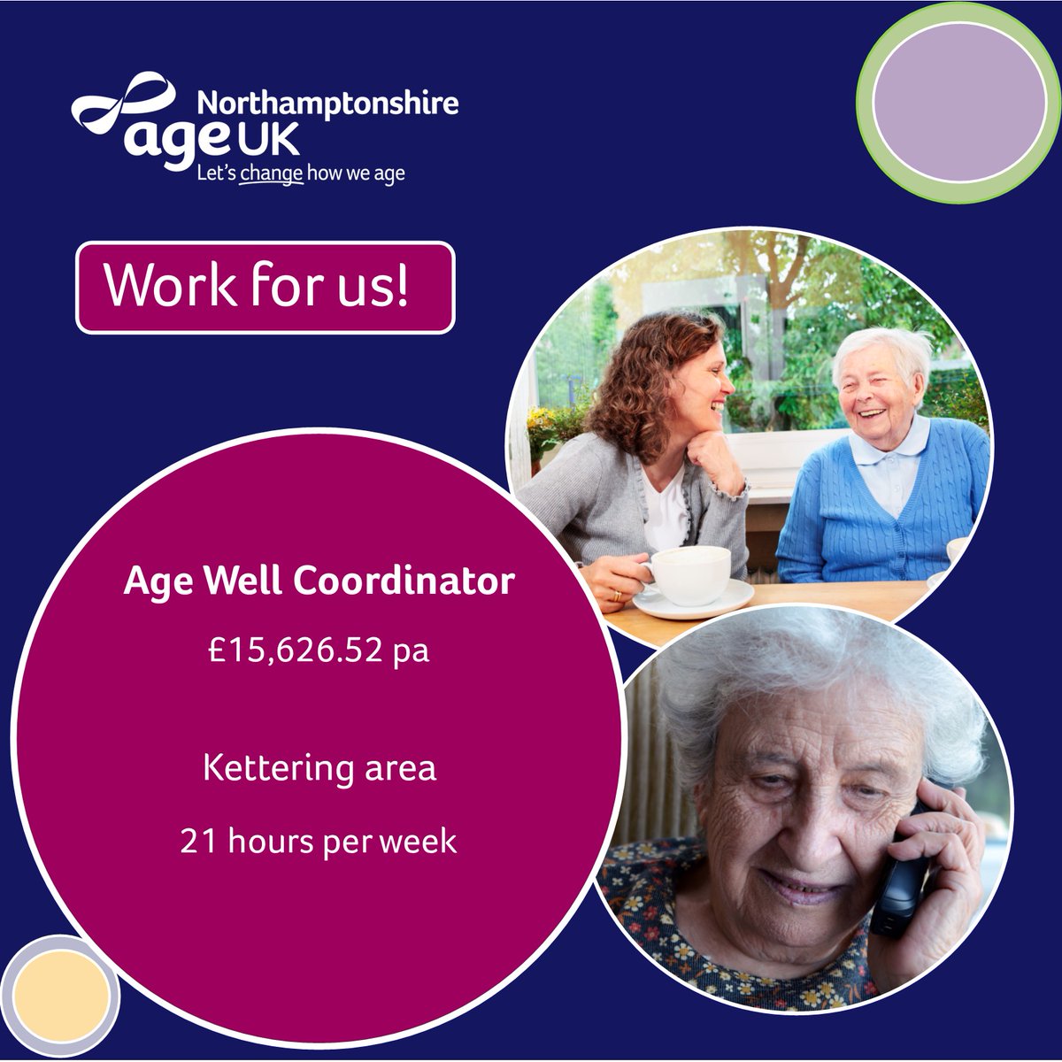 We need to #recruit a #Coordinator to join our busy #agewell team, which gives people the support they need to regain their confidence and have more control over their lives. This post is for 21 hours per week and covers the #Kettering area. bit.ly/40vBiwC #charityjob