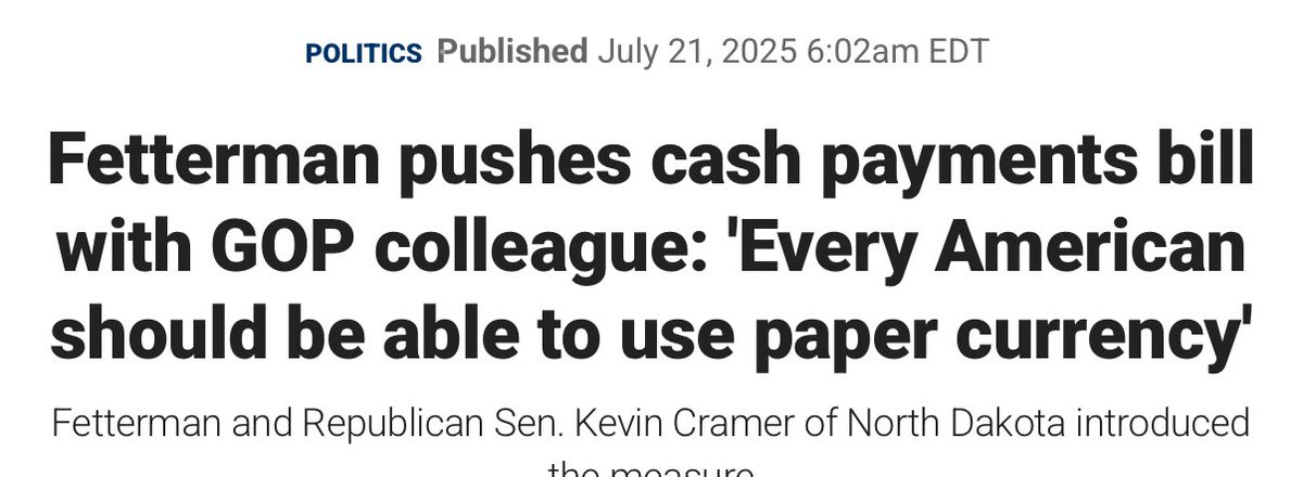 PhilHollowayEsq's tweet image. "Any person engaged in the business of selling or offering goods or services at retail to the public who accepts in-person payments at a physical location … shall accept cash as a form of payment”
Amen to that!