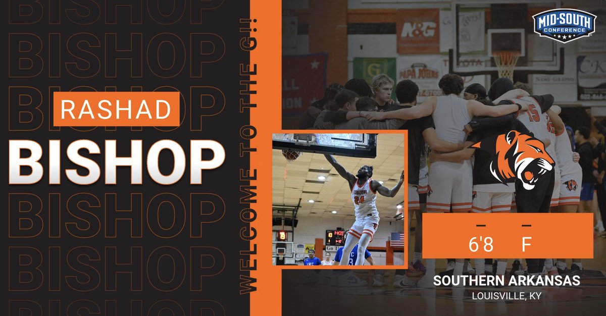 GtownTigersMBB's tweet image. As the 25-26 school year approaches, let’s welcome in some new Tigers!! 🐅🐅
Rashad Bishop returns to us from Southern Arkansas, where he averaged 8 PPG & 4 RPG this past year! Welcome back to the G! #TigerPride🐅
