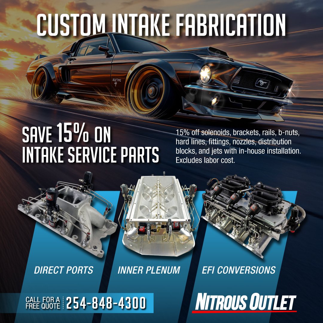 Save 15% on solenoids, brackets, rails, &amp; more when you get your intake custom fabricated by us 💨

Call us at 254-848-4300 to get a quote TODAY 📲

#racing #dragracing #carparts #carsofinsta #speed #performance