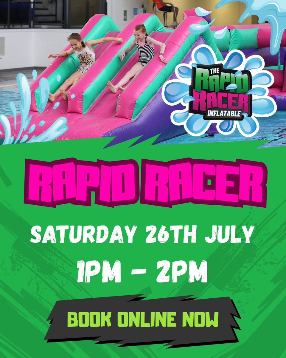 TeesActive's tweet image. RAPID RACER THIS WEEKEND 💦 Don&apos;t miss our inflatable fun session this weekend at Billingham Forum📍Saturday 26th July 1pm - 2pm 📅

Limited space available - book now! teesactivebooking.co.uk