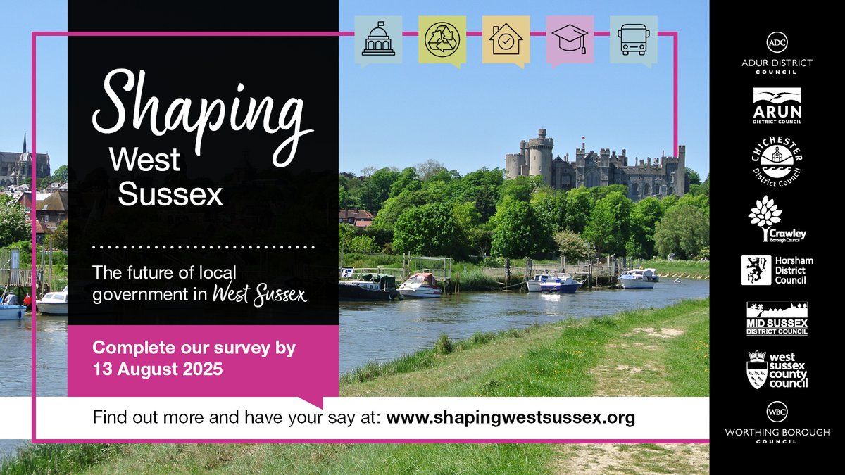 WSCCNews's tweet image. Our public engagement survey is live! Participate and help shape the future of West Sussex.
Have your say on plans to replace the current two-tier system of councils with a single layer.
Take part here: orlo.uk/Ob6YV
#ShapingWestSussex #FutureOfLocalGovernmentInSussex