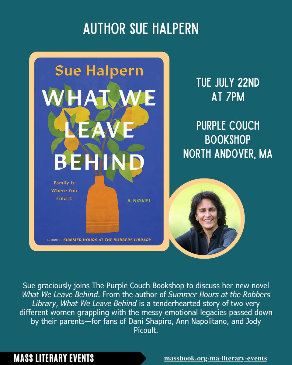 MassBook's tweet image. Events this week! massbook.org/ma-literary-ev…
T- Jarrett J. Krosoczka @ Wilmington Senior Center
T- B.A. Shapiro @ Sandwich Lib
T- Sue Halpern @ Purple Couch Bookshop
Th- Bill Gerencer @ New Bedford Fishing Heritage Center
Sa- Svetlana Chmakova w/ Elissa Gershowitz @ Boston Lib