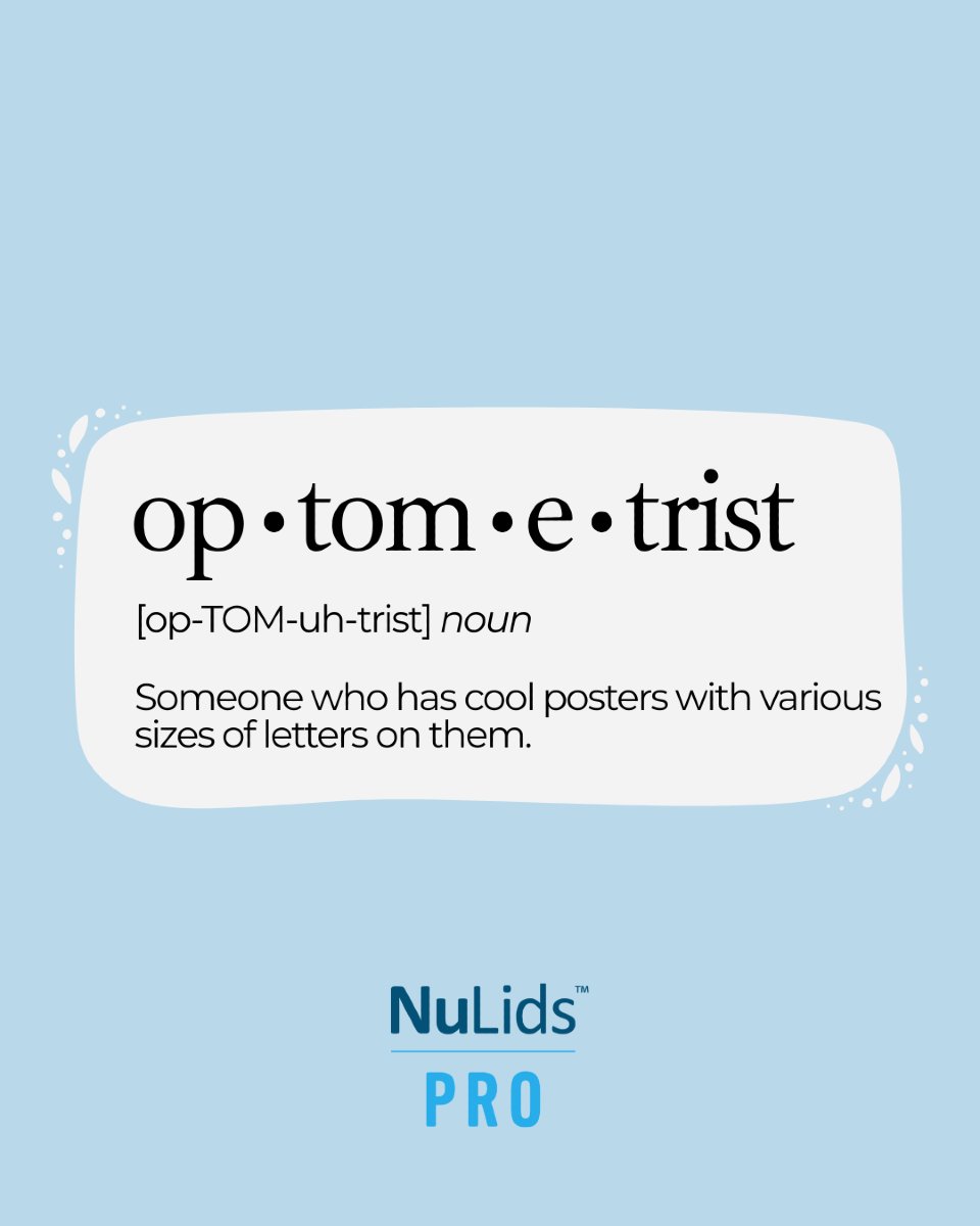 We see you, optometrists 👀 You’ve got the coolest posters... and now, the cleanest lids.

NuLIDS PRO adds a quick, comfortable in-office cleanse your patients will notice.
✨ Simple to integrate
✨ Designed by doctors
✨ Loved by clinics