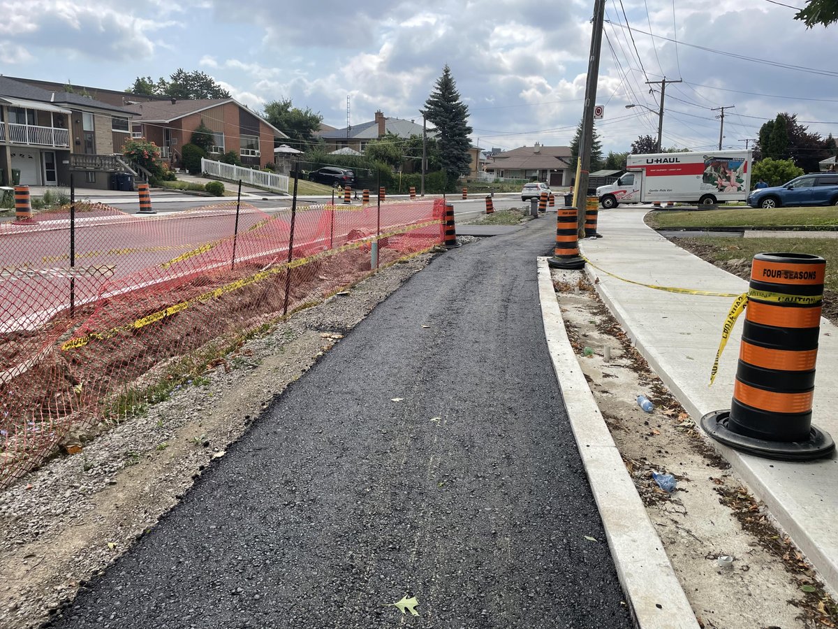 TO_Cycling_Ped's tweet image. The Sentinel Road Safety Improvements project is ongoing between Lamberton Boulevard and Sheppard Avenue West with the construction of raised bikeways, integrated bike/bus platforms, and improved pedestrian crossings. Learn more at the project page. toronto.ca/services-payme…