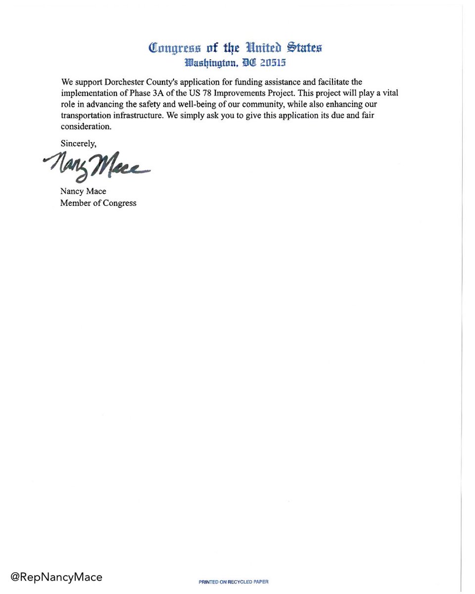 RepNancyMace's tweet image. Huge win for Dorchester county!
They secured a 24 million dollar federal grant from the USDOT. We wrote a letter of support, and engaged with the County and USDOT throughout the process. Big improvements are on the way.
Lowcountry First.
