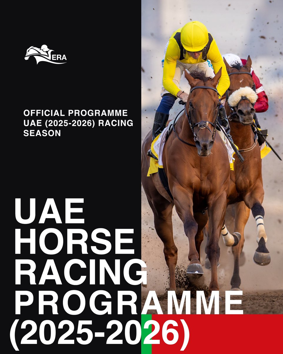 The wait is over.
The UAE’s official horse racing programme for the 2025–2026 season is here. 🇦🇪 🏇🏁

64 race nights. 5 iconic racecourses. One unforgettable season—beginning 25 October, 2025 at Abu Dhabi Racecourse and culminating with the 30th edition of the Dubai World Cup.