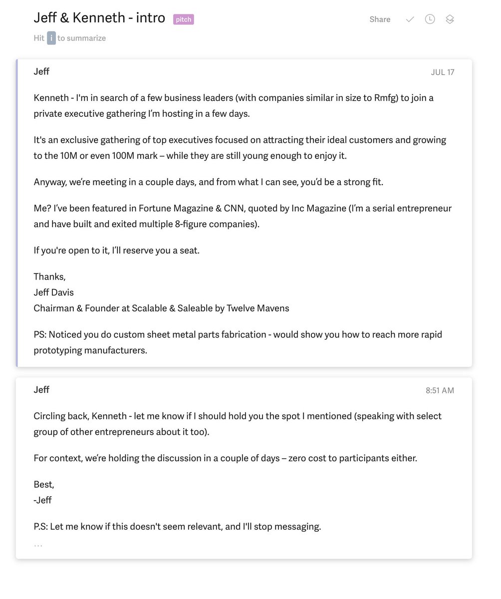KennethCassel's tweet image. what's the best way to never see any email like this again?
probably get 15-20 with the same type of auto sequence follow up for all types of dumb stuff a day