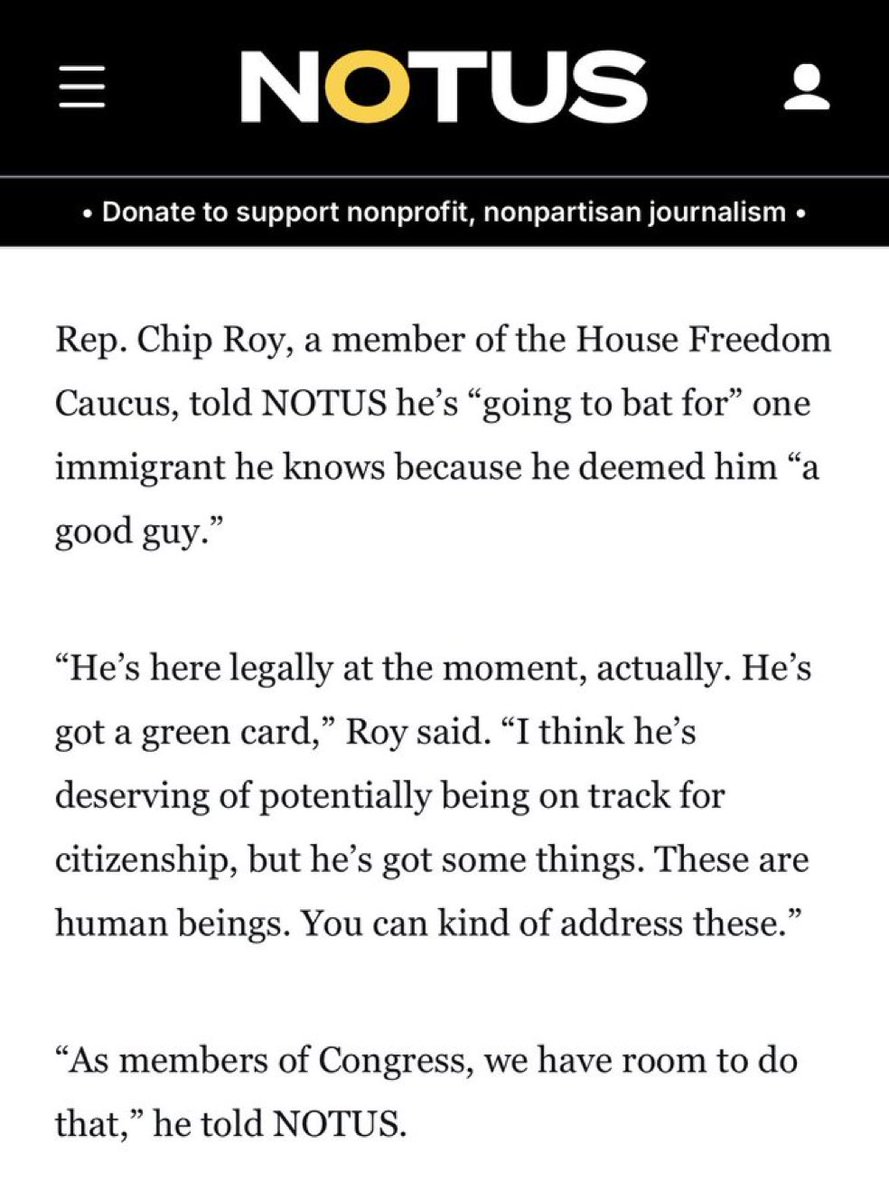 RepSwalwell's tweet image. If you know a Republican member of Congress like Chip Roy, you get special treatment and escape Trump’s cruel immigration orders.