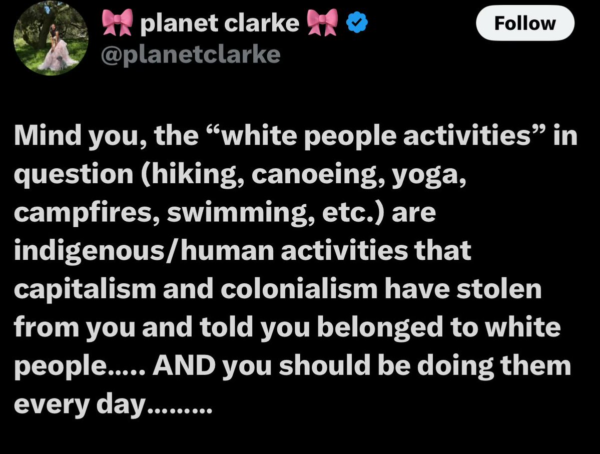 Gosh darn white people oppressing all the blacks by…

*reads magic tea leaves*

Going outside.