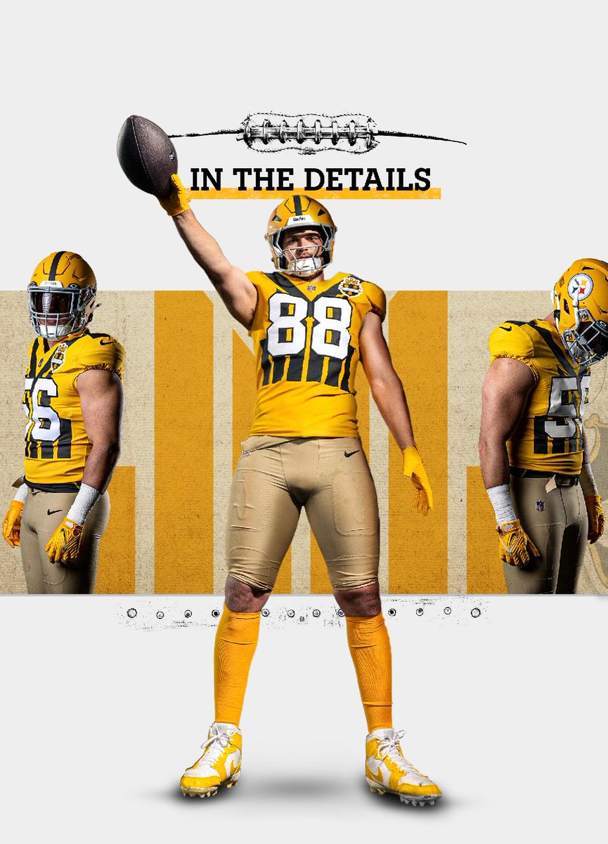 BrianBatko's tweet image. Steelers revealed their 1933 throwbacks for this season. They’ll wear them Week 8 vs. the Packers on Sunday Night Football.