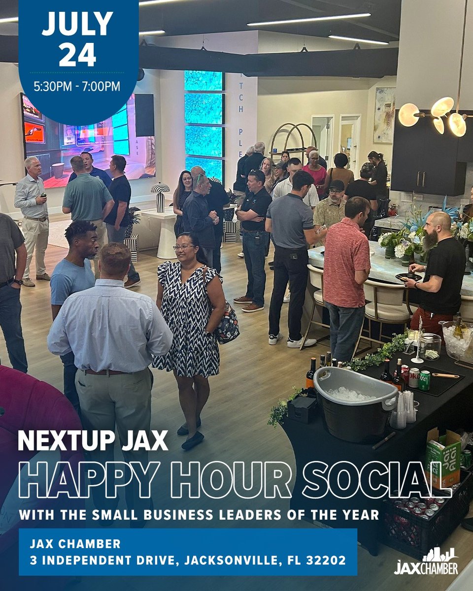 JAXChamber's tweet image. Which of these events will you be attending this week?
📅July 22 - Coffee and Commerce JEA
Time: 8:00am - 9:30am
📅July 22 - South Council Luncheon with the Small Business Leaders of the Year!
Time: 11:30am - 1:00pm
📅July 24 - Transportation & Logistics Council Luncheon…