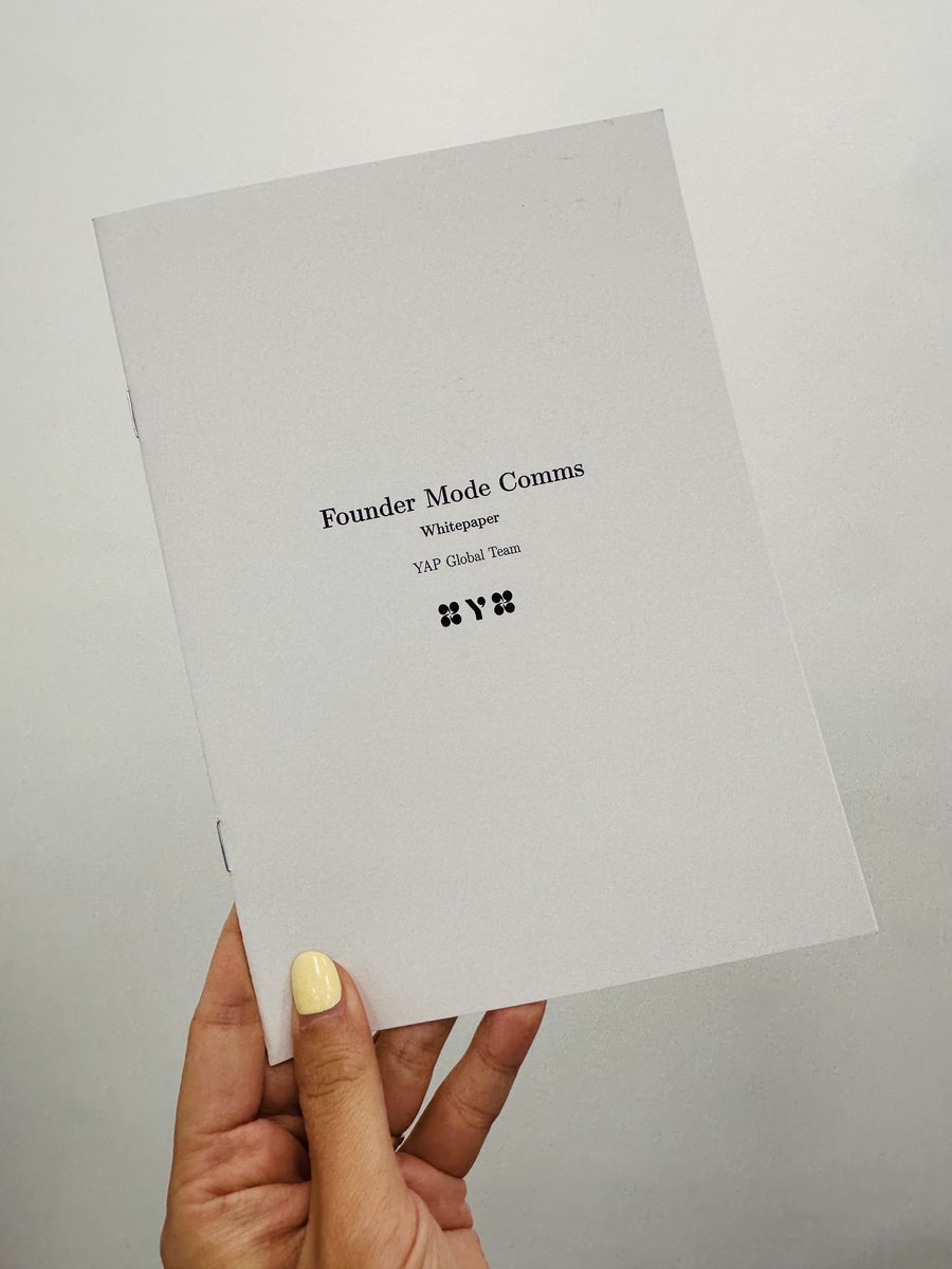 samanthawyap's tweet image. Crypto is going institutional and mainstream in a big way.
Founders, are you ready to step up to communicate your vision to a wider audience?
If you're not sure, this whitepaper is for you: yapglobal.com/founder-mode-c…