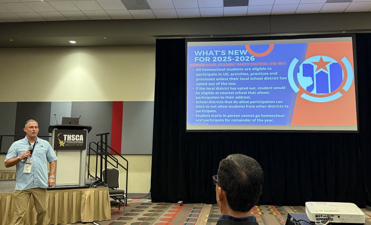 a_acosta_jr's tweet image. Thank you to UIL Director of Athletics @ray_zepeda1 for providing us with the UIL update as we gear up for the 25-26 school year! Appreciate your leadership and vision. #THSCACoachingSchool #UILAthletics