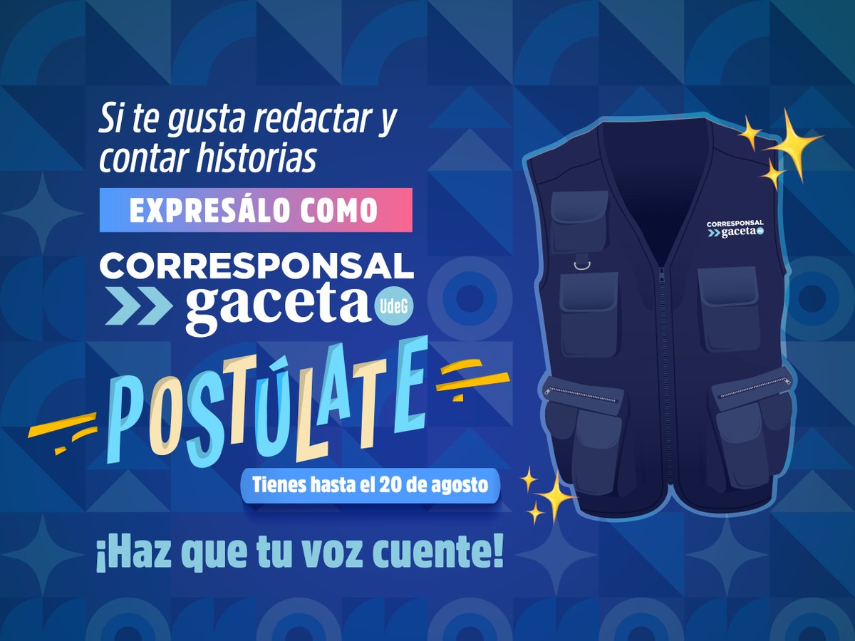 📢 ¡Te estamos buscando!

Si eres estudiante de #PrepaUDG o de licenciatura y te gusta contar historias, únete a nuestro equipo de #CorresponsalesGaceta.✍️📸📲

¡Checa la convocatoria! 👉 url.udg.mx/a0DG5