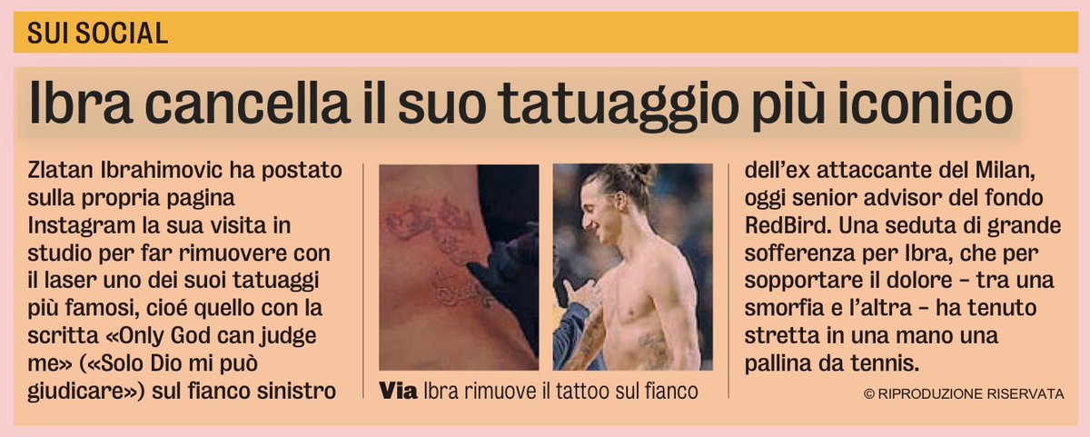 ZZiliani's tweet image. Attenzione, messaggio urgente: Ibrahimovic ha cancellato il suo tatuaggio più iconico. Presto un'edizione straordinaria di tutti i Tg a reti unificate
Nel mondo sta succedendo di tutto, e nel mondo del calcio pure, ma ci sono notizie che al loro passaggio travolgono ogni cosa:…