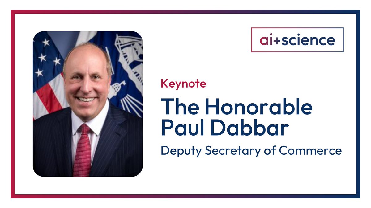 scsp_ai's tweet image. #SCSPTech is excited to announce that Deputy Secretary of Commerce @PDabbar will speak at the AI+ Science Summit!
With a deep background at the intersection of science, technology, and economic strategy, Deputy Secretary Dabbar brings invaluable expertise on how to translate…