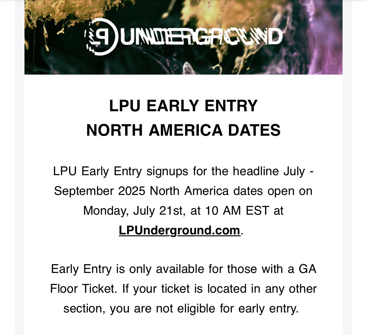 LPLive's tweet image. How did everyone do with LPU Early Entry for the North American Tour this morning?