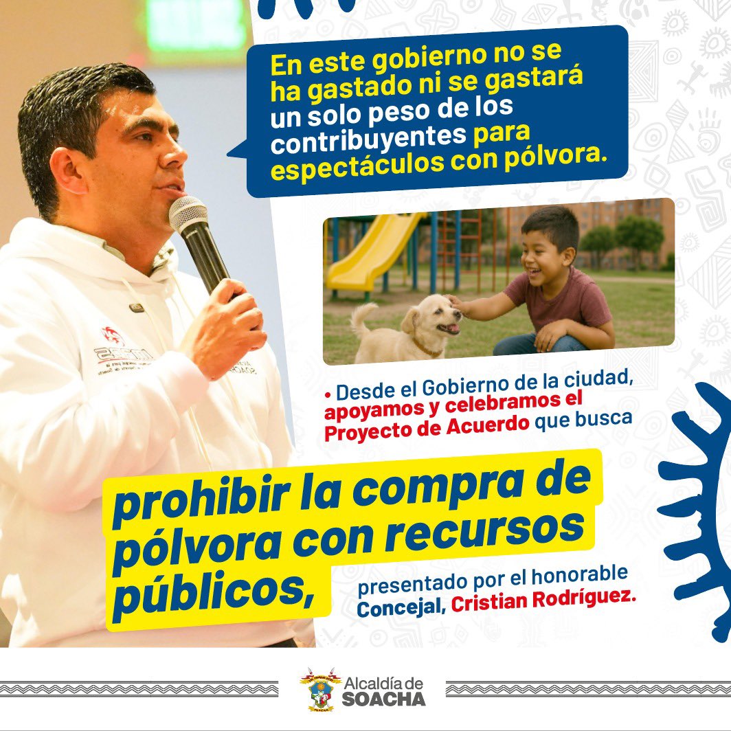 En este gobierno no hemos gastado ni gastaremos recursos públicos en espectáculos con pólvora. Por la salud e integridad de las familias, el bienestar de nuestros animales y la protección del medio ambiente, apoyamos el proyecto de acuerdo presentado por el honorable concejal