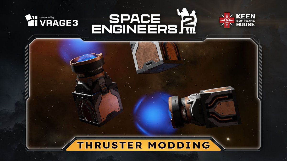 KeenSWH's tweet image. Space Engineers 2 | Guide: Create New Thruster
With Vertical Slice 1.5, we introduced the first phase of modding support for Space Engineers 2. This includes the release of the VRAGE3 Mod HUB (a tool for mod creation, management and publishing) and VRAGE3 Mod Editor (a tool for…