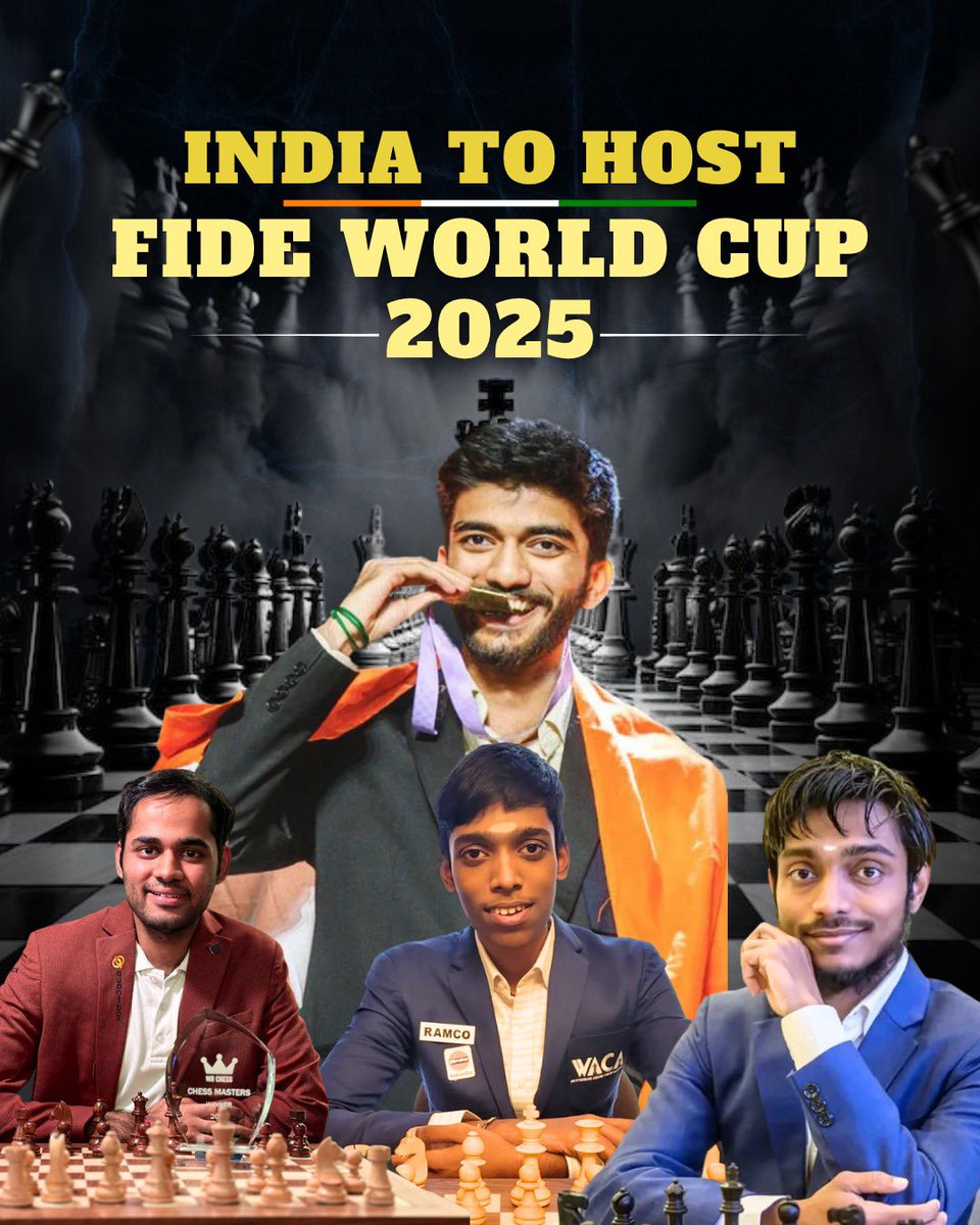 It is a moment of immense pride for India to host the prestigious FIDE World Cup 2025 from October 30 to November 27. 

This landmark event marks a new high in India's chess journey and reflects our growing stature on the global chessboard.