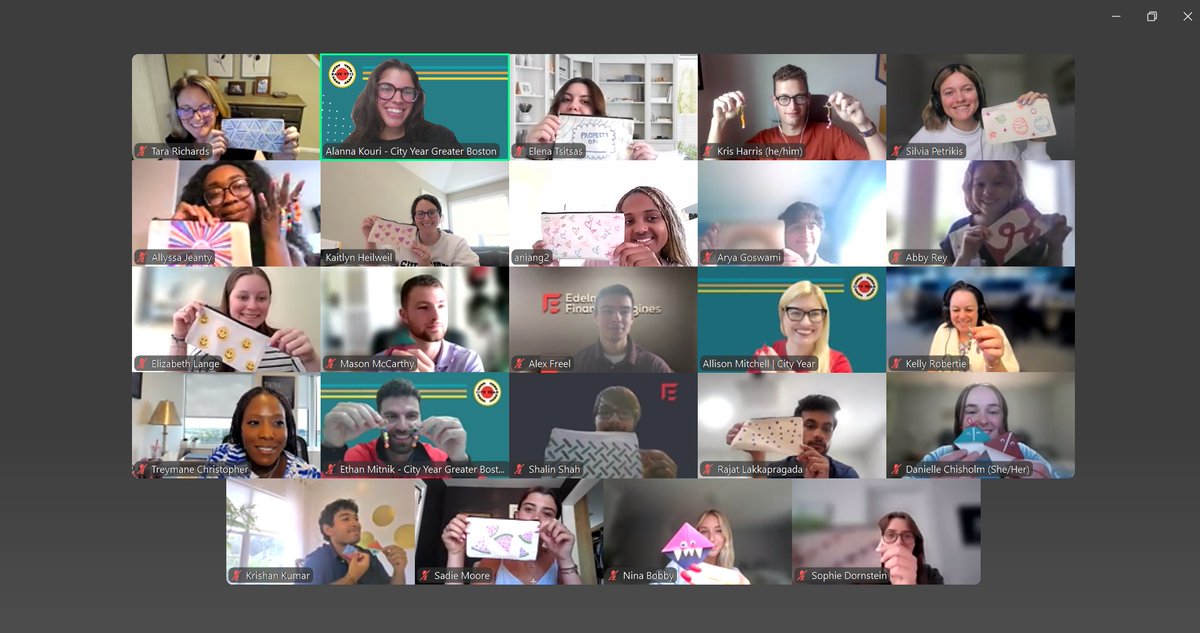 Last week, Edelman Financial Engines logged on for an afternoon of virtual service 💻 Volunteers created 175 pencil pouches, keychains, and origami bookmarks to be packed with school supplies for students to get ready for the upcoming school year ✏📚 
#cityyear #americorps