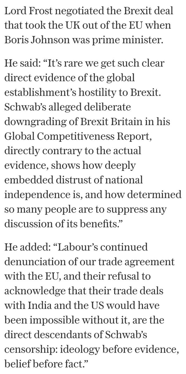 DavidGHFrost's tweet image. Well worth a read in @Telegraph for a glimpse of what the global establishment really thinks about Brexit (as if we were in any doubt):
My comment 👇
telegraph.co.uk/world-news/202…