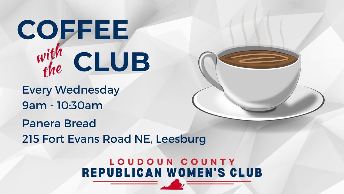 LoudounGOPWomen's tweet image. We love to meet new people! Stop by on Wednesday morning in Leesburg. No agenda. Just coffee, conversation, and camaraderie.