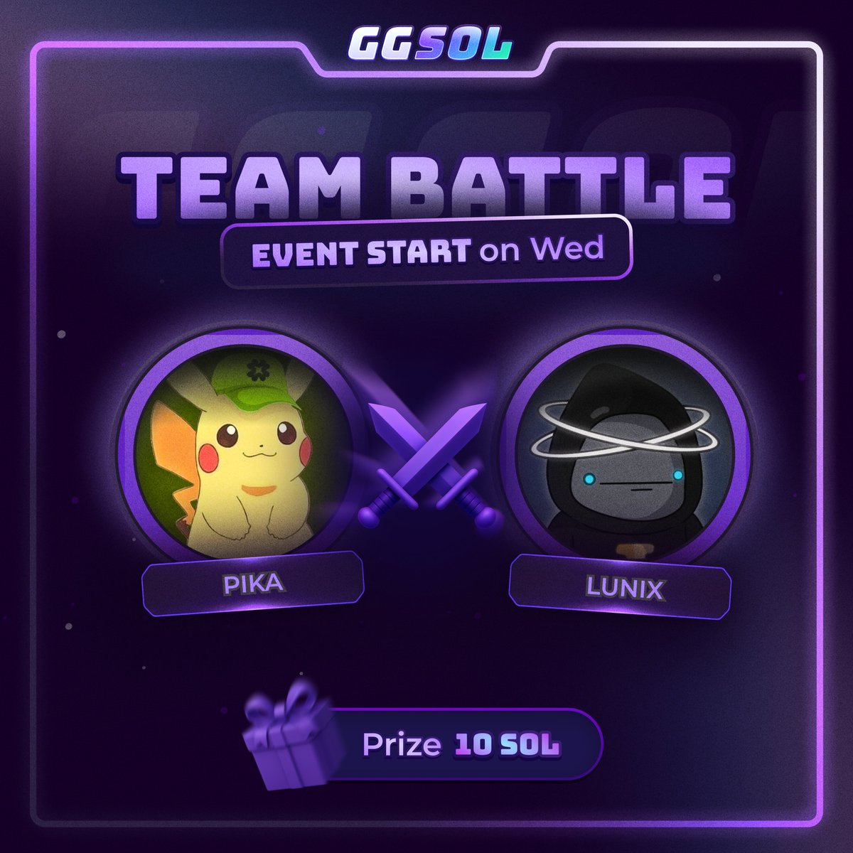 TEAM BATTLE EVENT 

<a href="/PikaGambles/">Pika</a> vs <a href="/SolLunix/">Lunix</a> 

Pick your side. Bet with your favorite streamer

This is PvP gambling like never before

FREE SOL drop to celebrate our upcoming launch

Drop your wallet below👇