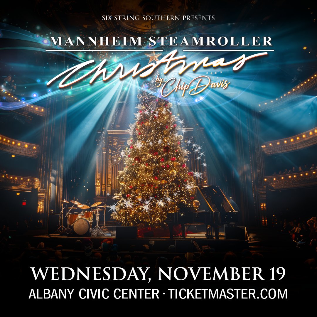 💥 Show Announce 💥

Mannheim Steamroller Christmas Tour is making a stop at the Albany Civic Center on Wednesday, November 19! Kick off your holiday season with this unforgettable experience! Tickets will be available for purchase on July 25 at 10 AM.

🎟️ ticketmaster.com/mannheim-steam…