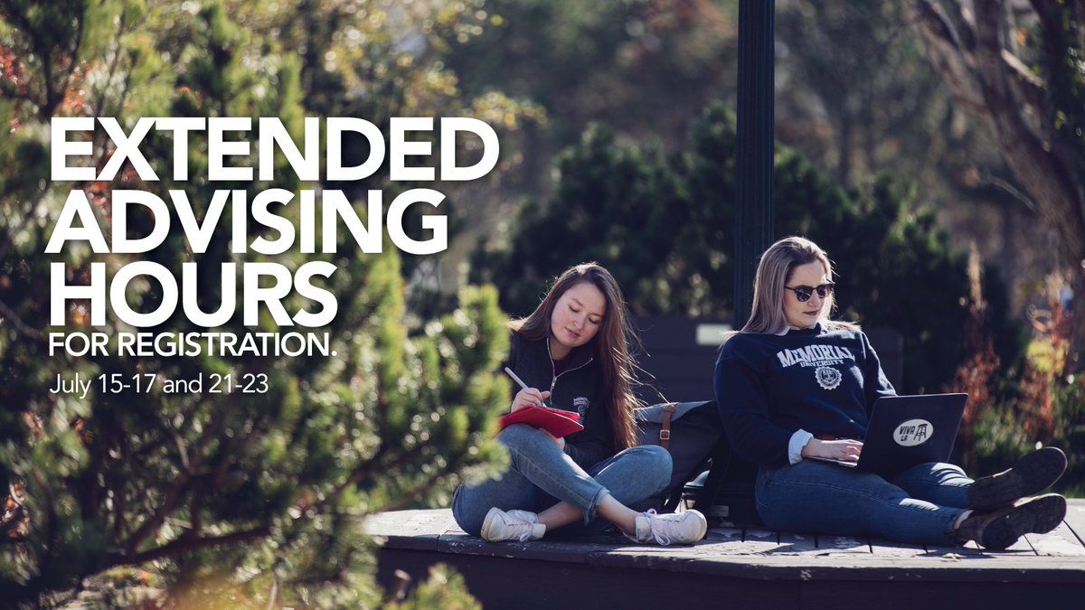 MemorialFutureU's tweet photo. The AAC is offering extended advising hours for undergraduate students during fall 2025 registration.

July 21-23: 9 a.m.-6:45 p.m.
July 24-25: 9 a.m.-3:45 p.m.

🔗 https://t.co/yEqCf0qdi5 https://t.co/zJ1eGeIWqN